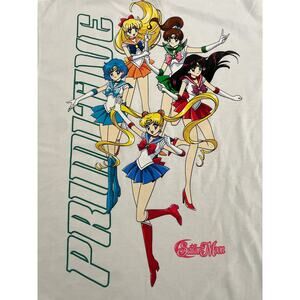 Sailor Moon Guardians Anime White T-Shirt Women's Large, Men's Medium Primitive